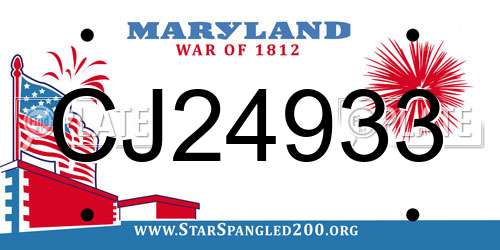 CJ24933 Maryland License Plate