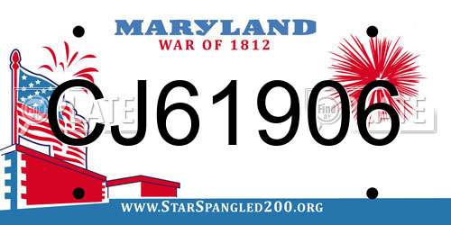 CJ61906 Maryland License Plate