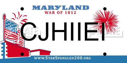 CJHIIEI Maryland License Plate