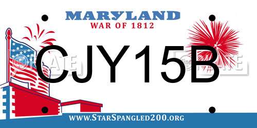CJY15B Maryland License Plate