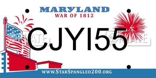 CJYI55 Maryland License Plate