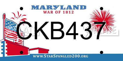 CKB437 Maryland License Plate