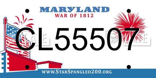 CL55507 Maryland License Plate