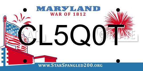 CL5Q0T Maryland License Plate
