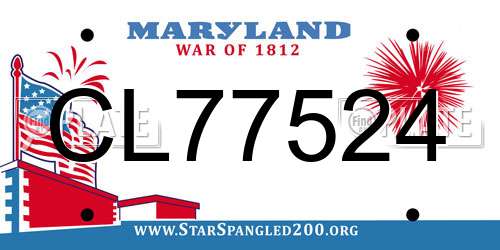 CL77524 Maryland License Plate