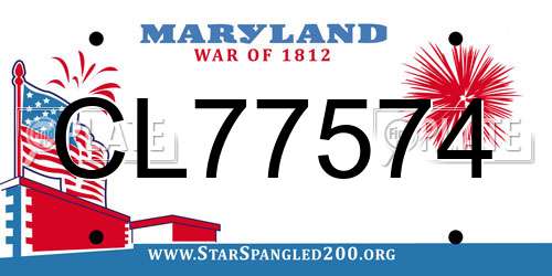 CL77574 Maryland License Plate