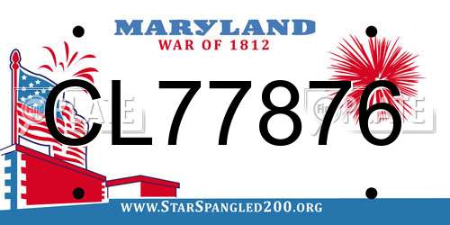 CL77876 Maryland License Plate