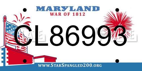CL86993 Maryland License Plate