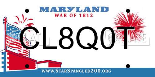 CL8Q0T Maryland License Plate