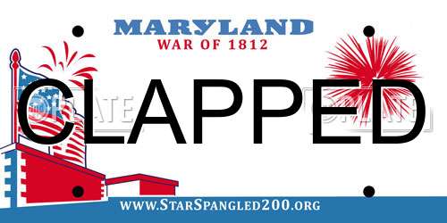 CLAPPED Maryland License Plate