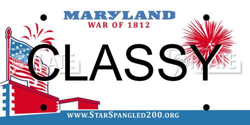 CLASSY Maryland License Plate