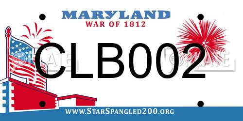 CLB002 Maryland License Plate