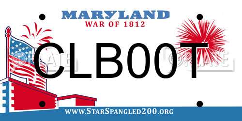 CLB00T Maryland License Plate
