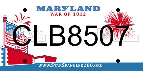 CLB8507 Maryland License Plate