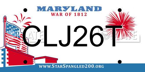 CLJ26T Maryland License Plate