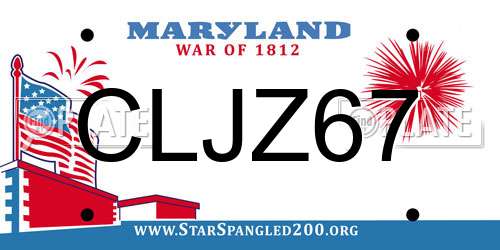 CLJZ67 Maryland License Plate