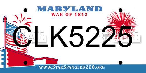CLK5225 Maryland License Plate