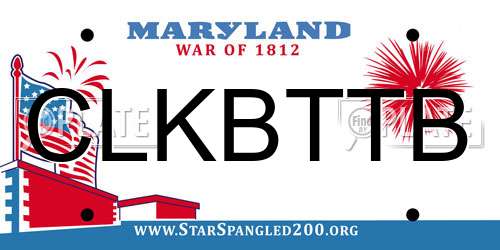 CLKBTTB Maryland License Plate