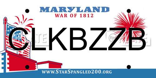 CLKBZZB Maryland License Plate