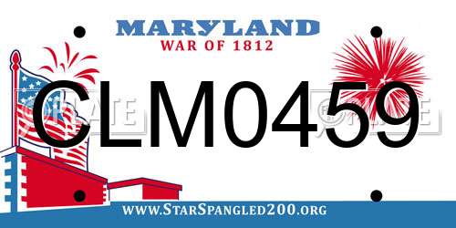 CLM0459 Maryland License Plate