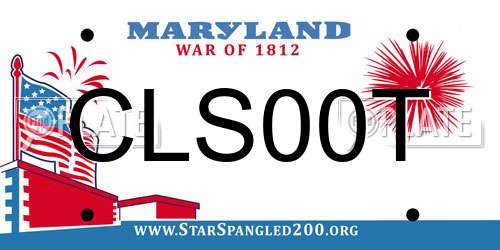 CLS00T Maryland License Plate