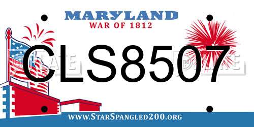 CLS8507 Maryland License Plate