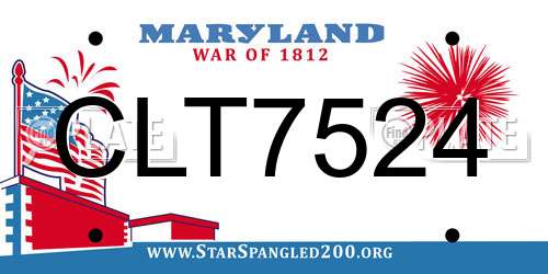 CLT7524 Maryland License Plate