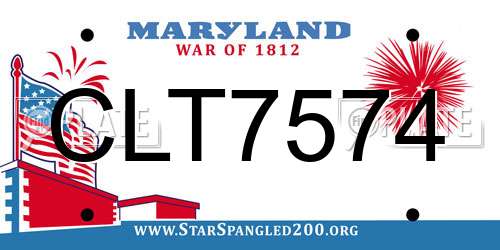 CLT7574 Maryland License Plate
