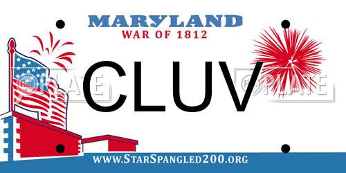 CLUV Maryland License Plate