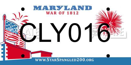 CLY016 Maryland License Plate