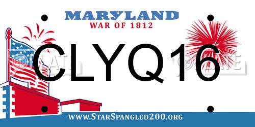 CLYQ16 Maryland License Plate