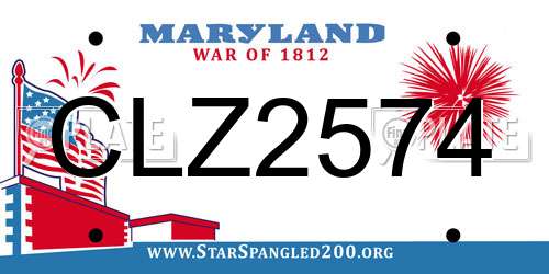 CLZ2574 Maryland License Plate