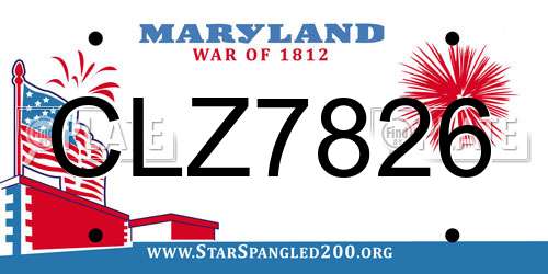 CLZ7826 Maryland License Plate