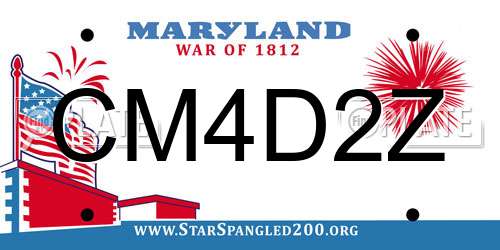 CM4D2Z Maryland License Plate
