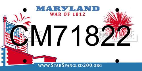 CM71822 Maryland License Plate