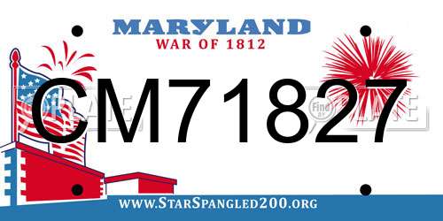 CM71827 Maryland License Plate