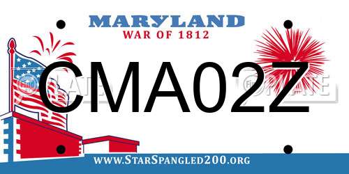 CMA02Z Maryland License Plate