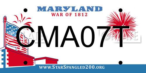 CMA07T Maryland License Plate