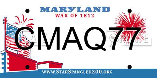 CMAQ77 Maryland License Plate