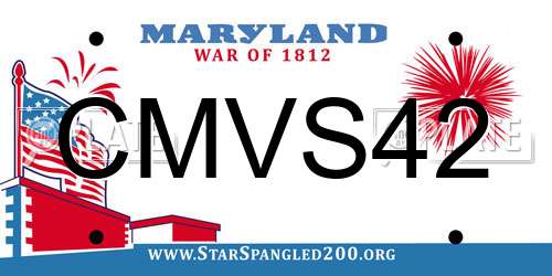 CMVS42 Maryland License Plate