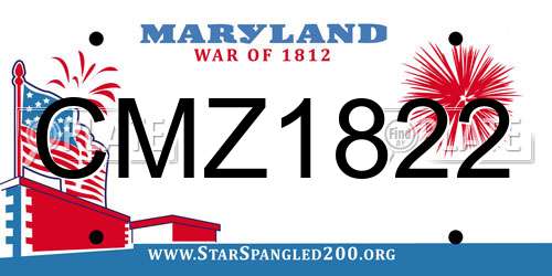 CMZ1822 Maryland License Plate
