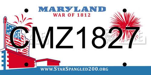 CMZ1827 Maryland License Plate
