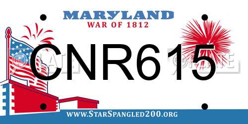CNR615 Maryland License Plate