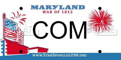 COM Maryland License Plate