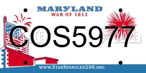 COS5977 Maryland License Plate