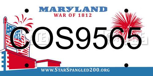 COS9565 Maryland License Plate