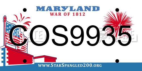 COS9935 Maryland License Plate