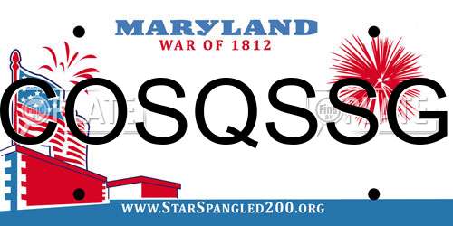 COSQSSG Maryland License Plate