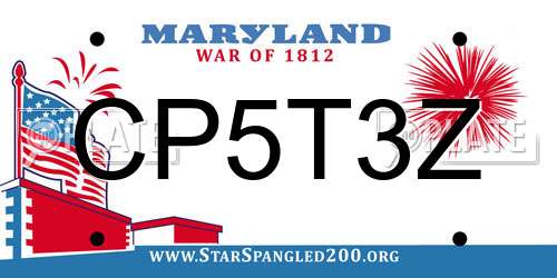 CP5T3Z Maryland License Plate