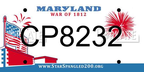 CP8232 Maryland License Plate